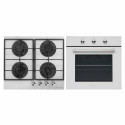 Комплект Духова шафа електрична GEO 62-0200 white + Варильна поверхня газова GGH 62-104 white glass