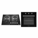 Комплект Духова шафа електрична GEO 62-0200 black + Варильна поверхня газова GGH 62-104 black glass