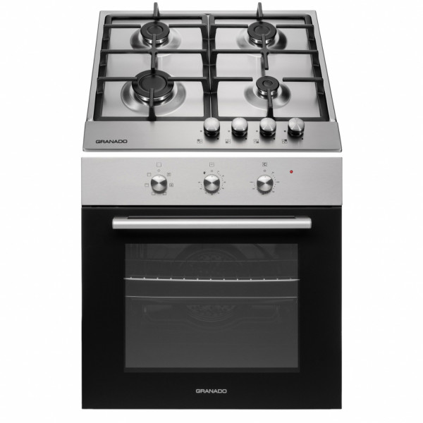 Комплект Духова шафа електрична GEO 61-0200 Inox + Варильна поверхня газова GGH 61-104 Inox