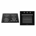 Комплект Духова шафа електрична GEO 62-0200 black + Варильна поверхня газова GGH 62-114 black glass
