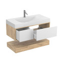 Тумба підвісна DUO Дуб Канзас з умивальником FLY 1000