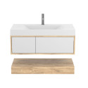 Тумба підвісна DUO Дуб Канзас з умивальником FLY 1000