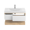 Тумба підвісна DUO Дуб Канзас з умивальником FLY 1000