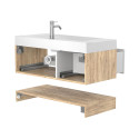 Тумба підвісна DUO Дуб Канзас з умивальником FLY 1000