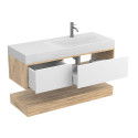 Тумба підвісна DUO Дуб Канзас з умивальником VIOLA 1200 R