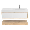 Тумба підвісна DUO Дуб Канзас з умивальником VIOLA 1200 R