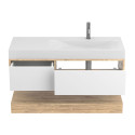 Тумба підвісна DUO Дуб Канзас з умивальником VIOLA 1200 R