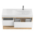 Тумба підвісна DUO Дуб Канзас з умивальником VIOLA 1200 R