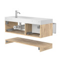 Тумба підвісна DUO Дуб Канзас з умивальником VIOLA 1200 R