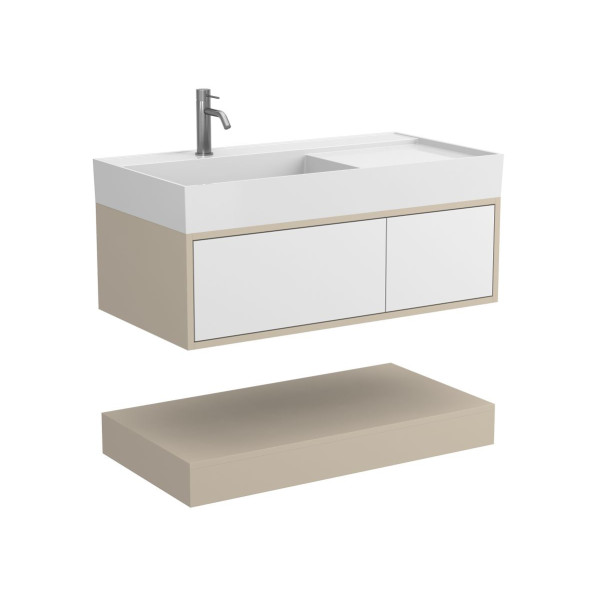 Тумба підвісна DUO Кашемір з умивальником SOUL 1000