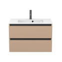 Тумба підвісна NATURA капучіно, з умивальником DELLA 800