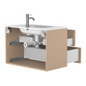 Тумба підвісна NATURA капучіно, з умивальником DELLA 800