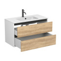 Тумба підвісна NATURA Дуб Небраска з умивальником DELLA 900