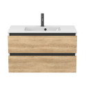 Тумба підвісна NATURA Дуб Небраска з умивальником DELLA 900