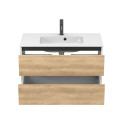 Тумба підвісна NATURA Дуб Небраска з умивальником DELLA 900