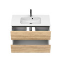 Тумба підвісна NATURA Дуб Небраска з умивальником DELLA 900