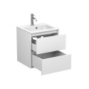 Тумба підвісна NATURA біла матова з умивальником DELLA 500