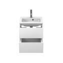 Тумба підвісна NATURA біла матова з умивальником DELLA 500