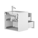 Тумба підвісна NATURA МДФ фарбований Білий 0300n, матова з умивальником DELLA 600