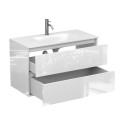 Тумба підвісна NATURA біла глянцева з умивальником JESSEL 900