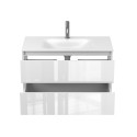 Тумба підвісна NATURA біла глянцева з умивальником JESSEL 900