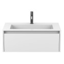 Тумба підвісна UNO біла матова з умивальником ERICA 800