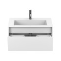 Тумба підвісна UNO біла матова з умивальником ERICA 800