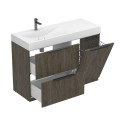 Тумба підлогова ALBA Толедо темне дерево з умивальником VIOLA 1200 L