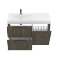 Тумба підлогова ALBA Толедо темне дерево з умивальником VIOLA 1200 L