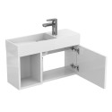 Тумба підвісна AURA біла глянцева з умивальником TONI 650