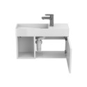 Тумба підвісна AURA біла глянцева з умивальником TONI 650