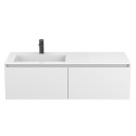 Тумба підвісна BASE МДФ фарбований Білий 0300n, soft-touch з умивальником ERICA 1200 L