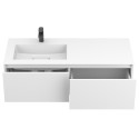 Тумба підвісна BASE МДФ фарбований Білий 0300n, soft-touch з умивальником ERICA 1200 L