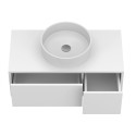 Тумба підвісна CLOUD 900 МДФ фарбований Білий 0300n, soft-touch з умивальником BERGAMO