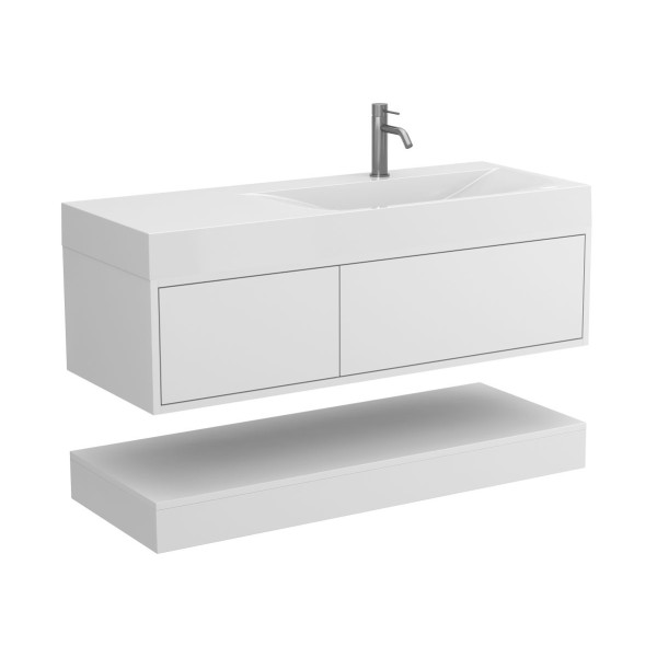 Тумба підвісна DUO Біла з умивальником VIOLA 1200 R