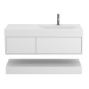 Тумба підвісна DUO Біла з умивальником VIOLA 1200 R