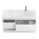 Тумба підвісна DUO Біла з умивальником VIOLA 1200 R
