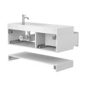 Тумба підвісна DUO Біла з умивальником VIOLA 1200 R