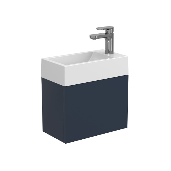 Тумба підвісна MINIMA синя з умивальником FARO