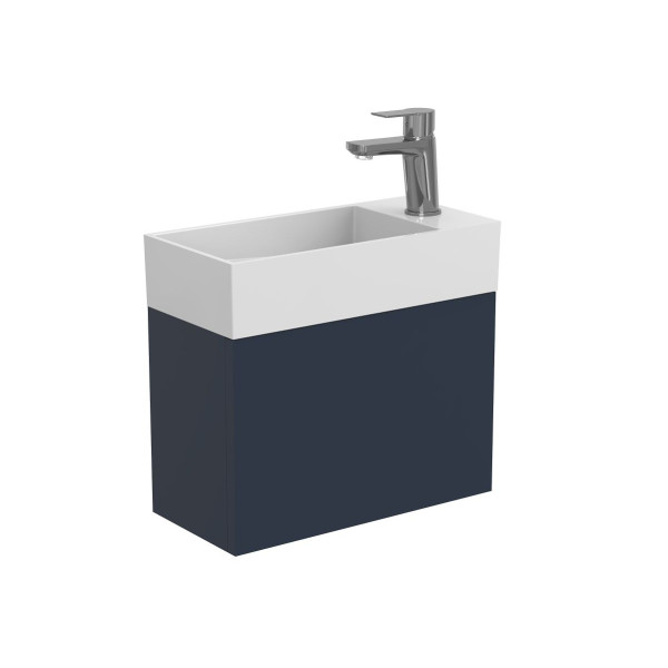 Тумба підвісна MINIMA синя з умивальником TONI 450