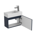 Тумба підвісна MINIMA синя з умивальником TONI 450