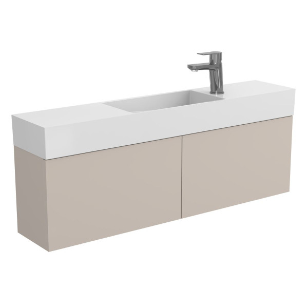 Тумба підвісна MINIMA сіра з умивальником TONI 1050