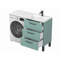 Тумба підлогова TESSA Зелена з умивальником JESSEL 1200 R