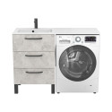 Тумба підлогова TESSA Камінь сірий з умивальником DELLA 1200 L