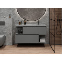 Тумба підвісна URBAN Сіра матова з умивальником NEW YORK 1200 R