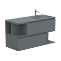 Тумба підвісна URBAN Сіра матова з умивальником NEW YORK 1200 R
