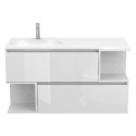 Тумба підвісна URBAN Біла глянцева з умивальником NEW YORK 1200 L