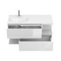 Тумба підвісна URBAN Біла глянцева з умивальником NEW YORK 1200 L
