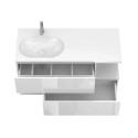 Тумба підвісна URBAN Біла глянцева з умивальником NEW YORK 1200 L
