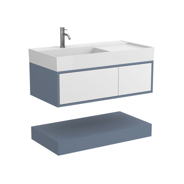 Тумба підвісна DUO Сірий з умивальником SOUL 1000